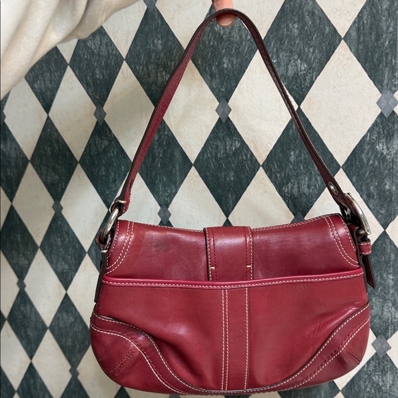 Coach Red Leather Soho Buckle y2k Shoulder Bag f10909 - Picture 4 of 5